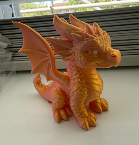 Orange pink dragon - &,