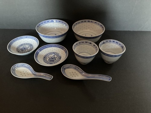 Vintage chinese blue white - vintage,