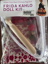 Frida Kahlo Clothes Peg Doll Kit, Make your own doll kit, red,  by Nell Coleman