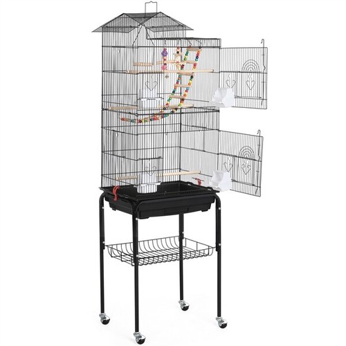 Large rolling metal bird cage - large,