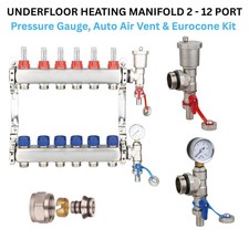 Underfloor Heating Manifold 2, 3, 4, 5, 6, 7, 8, 9, 10, 11 12 Port Pre-Assembled