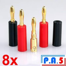 8x Gold Banana Plugs 4mm