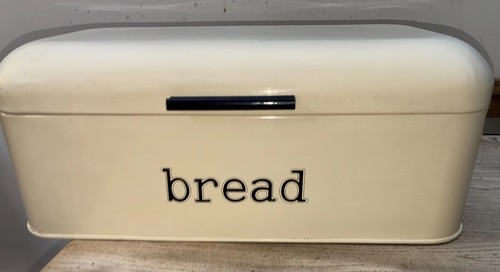 Retro cream enamel bread bin - retro,
