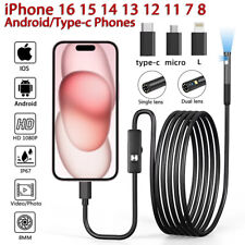 Waterproof Endoscope Snake Cam Inspection Camera for iOS iPhone/Android Car/Tube