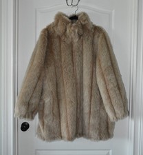 Vintage 90's/Y2K Roamans Blonde Tan Zip Faux Fur Coat Women's sz 2X