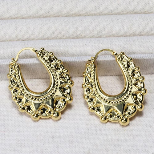 9ct gold gypsy style creole - gold,