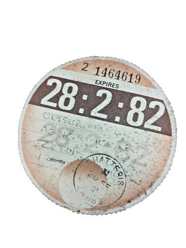 Vintage original tax disc for - original,