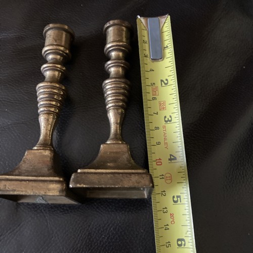 Pair mini brass candle - pair,