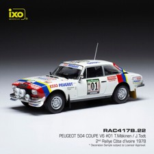 IXO RAC417B.22 Peugeot 504 Coupe V Rallye Cote d Ivoire 1978 T.Mäkinen 1/43 #NEW