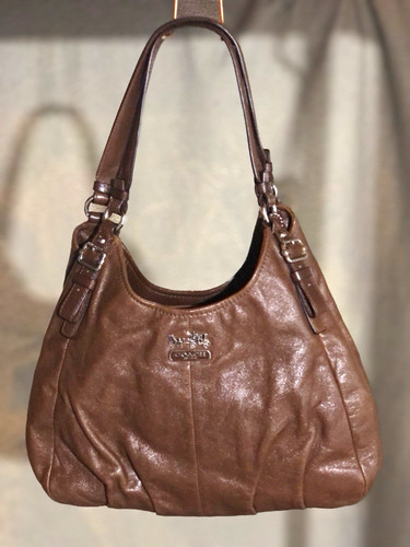 Coach brown solid shoulder bag - brown,