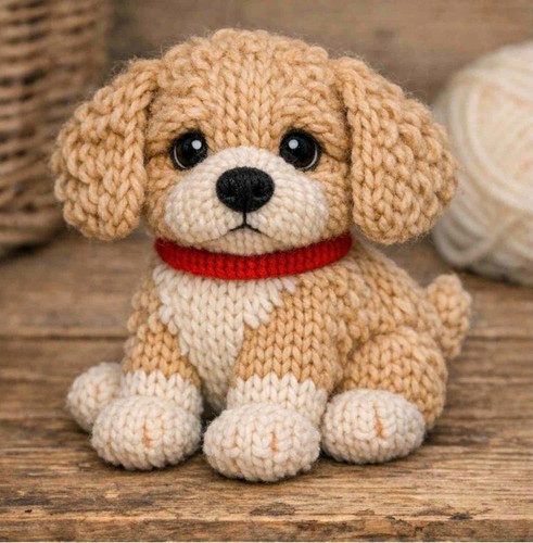 Cockerpoo puppy knitting - cockerpoo,