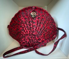 Vintage Zandra Rhodes red leopard print shell Sholder bag