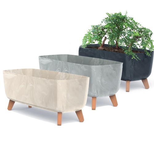 Rectangle low look planter - low,