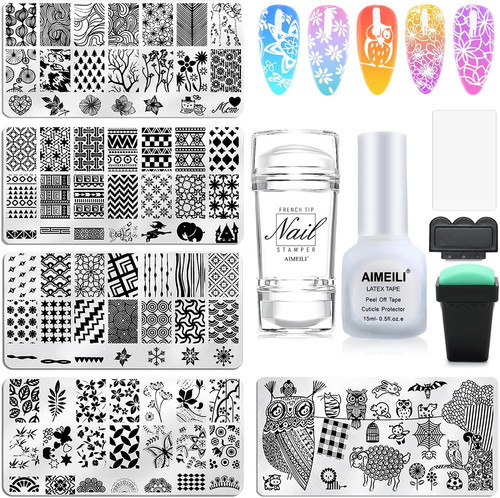 Nail art stamping templates - nail,