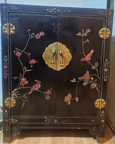Chinese black lacquer wood - black,