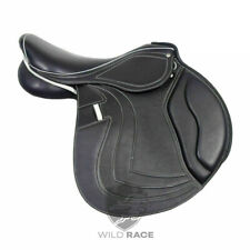 WILDRACE leather jumping saddle with medium plastic tree in all sizes