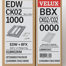 VELUX EDW CK02 Flashing + BBX CK02 Vapour Collar NEW for 55x78 Roof Window
