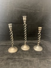 Set of 3 Vintage Brass Barley