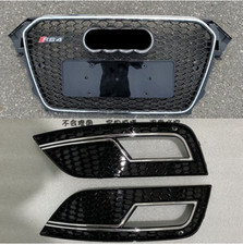 For Audi A4 B8.5 2013-16 RS4 style radiator grille front mask grill + fog lights