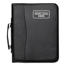 Personalised Logo A4 Conference Folder with Handle Ringbinder Folio with Zipper