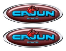 Two Cajun Boat Oval Stickers for Restoration Project