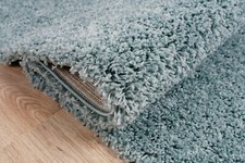HIGH PILE SMALL EXTRA LARGE THICK SOFT DUCK EGG BLUE LIVING ROOM SHAGGY RUG 5cm