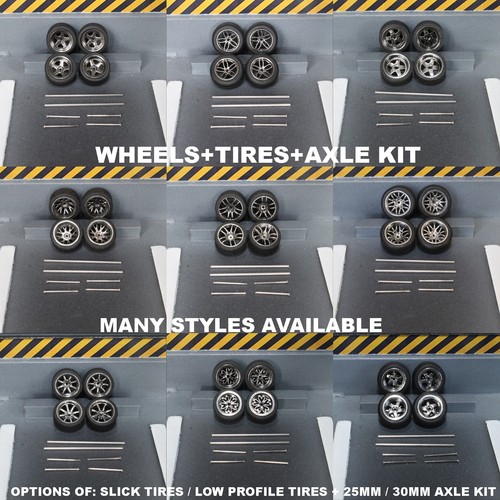 Chrome wheels tires - 1:64,