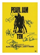PEARL JAM ENTIRE GROUP AUTOGRAPHED SIGNED A4 POSTER PHOTO PRINT