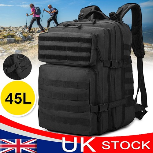 Black backpack rucksack 45l - rucksack,