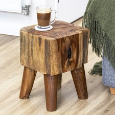 Square Teak Root Table With 4