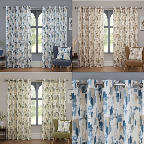 Abstract eyelet curtains - abstract, fully