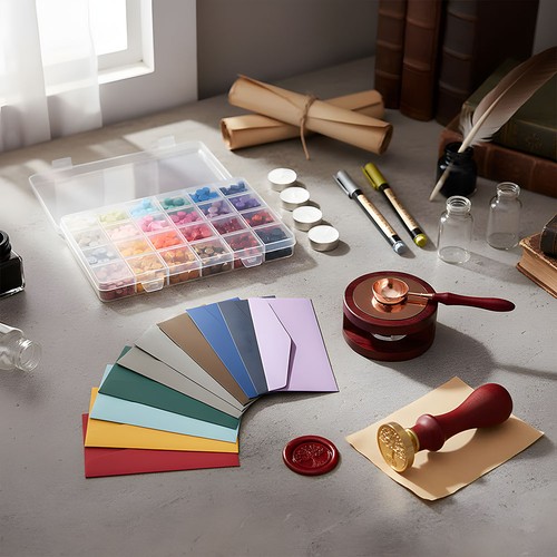 Complete wax sealing stamp - wax,