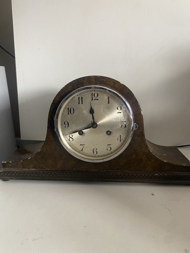 Vintage wooden mantel clock - wooden,