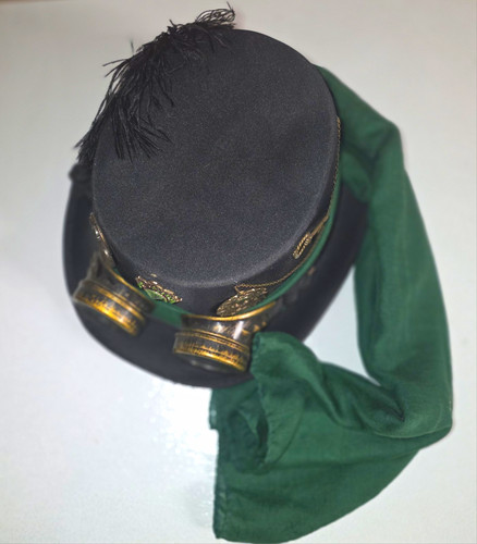 Handmade steampunk top hat - top,