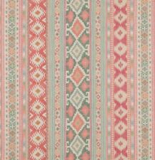 COLEFAX & FOWLER CURTAIN FABRIC 'DELGADO - TOMATO/SAGE' 3.4 METRES Linen Blend