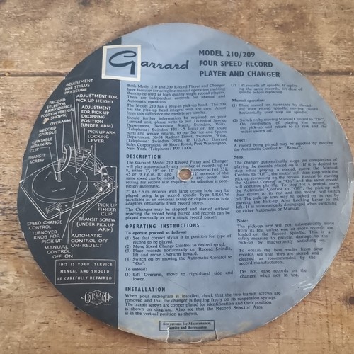 Garrard 210 209 - garrard, 210/209