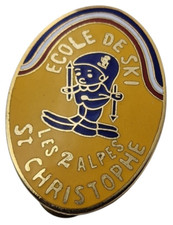 Ecole De Ski St Christophe Les 2 Alpes Lapel Pin Badge Vintage Collectable 1980s