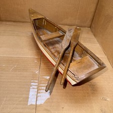 Vintage Wooden Rowboat Model