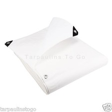 White Heavy Duty Tarpaulin 200GSM Waterproof Ground Sheet Boat Cover Tarp