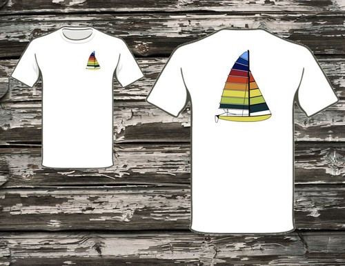 Hobie cat line drawing shirt - cat,