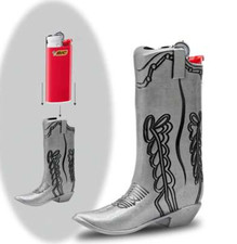Vintage Marlboro  Style Cowboy Boot Bic Mini Lighter Case Sleeve Holder