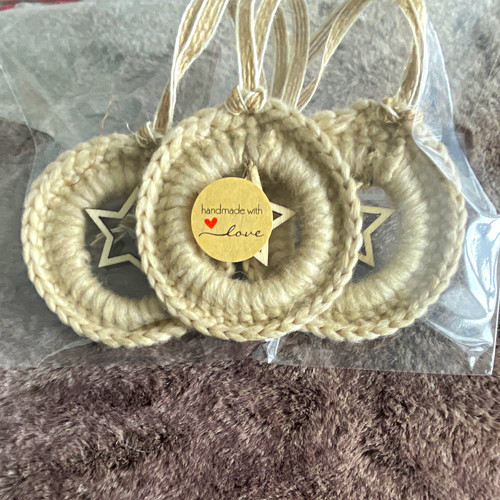 Handmade beige round - beige,