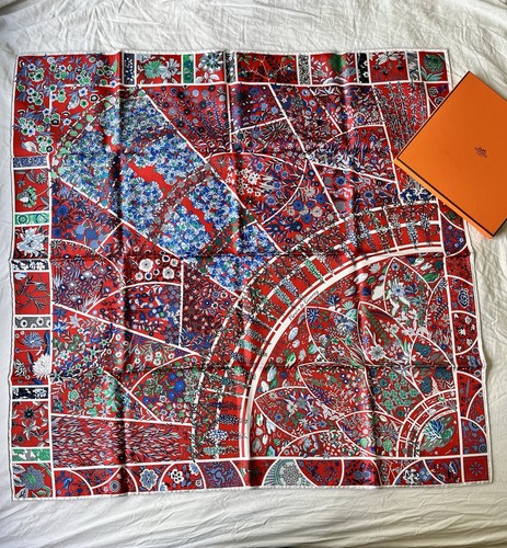 Hermes silk scarf fleurs - hermes,