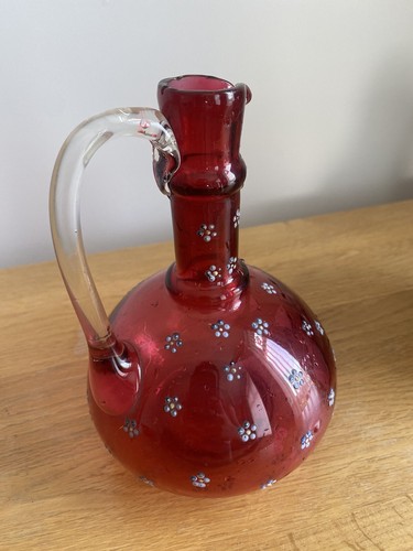 Cranberry glass vase - cranberry,