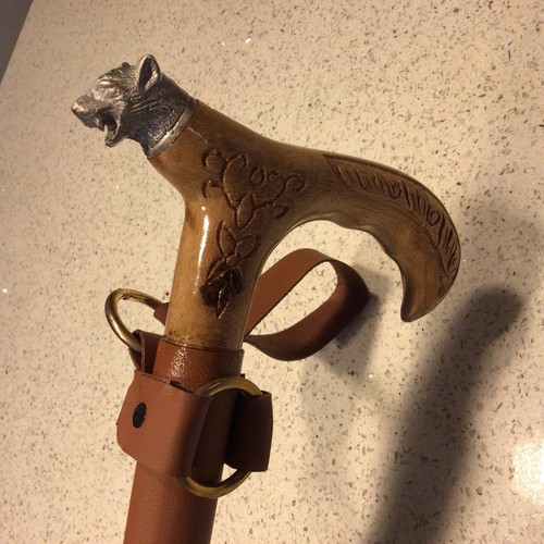 Walking stick carved handle - carved,