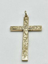 9ct Gold Large Patterned Cross