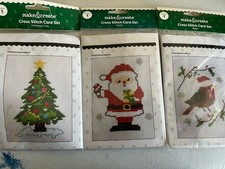3 X Christmas Cross Stitch Card Kits Bundle