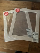 2 X Beige Photo Mounts For 8” X 10” Photo Brand New