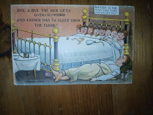 Comic edwardian postcard bed - edwardian,