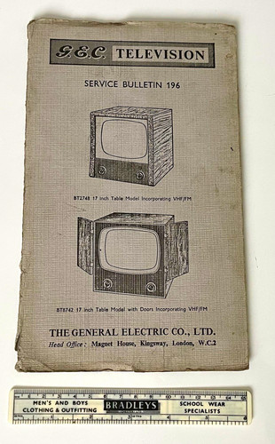 Tv service bulletin - g.e.c.,